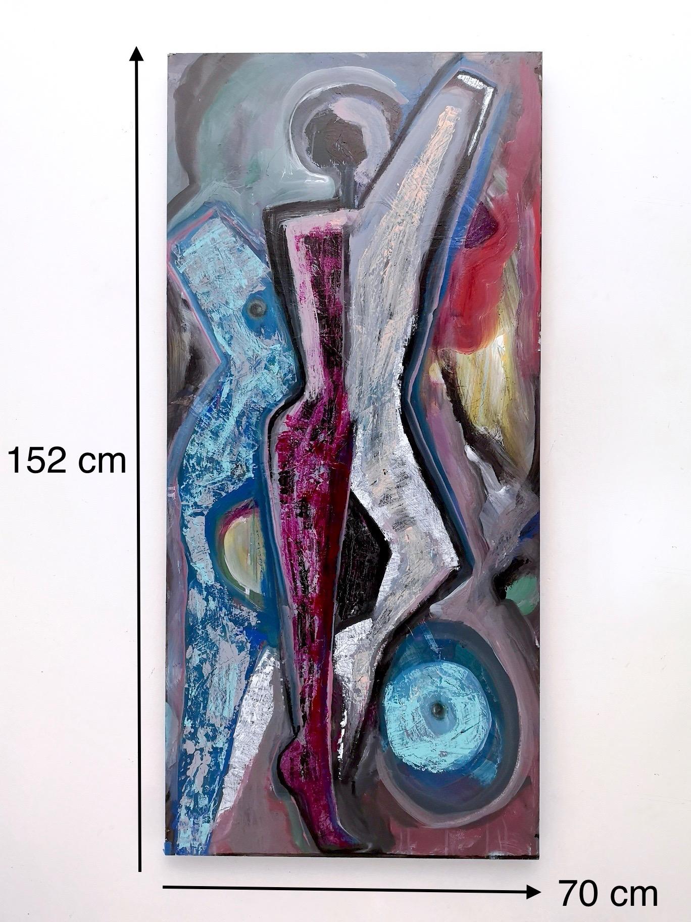 „Figura“ von Enzio Wenk, 2019 – Acryl auf Holzplatte, Neoexpressionismus im Angebot 14