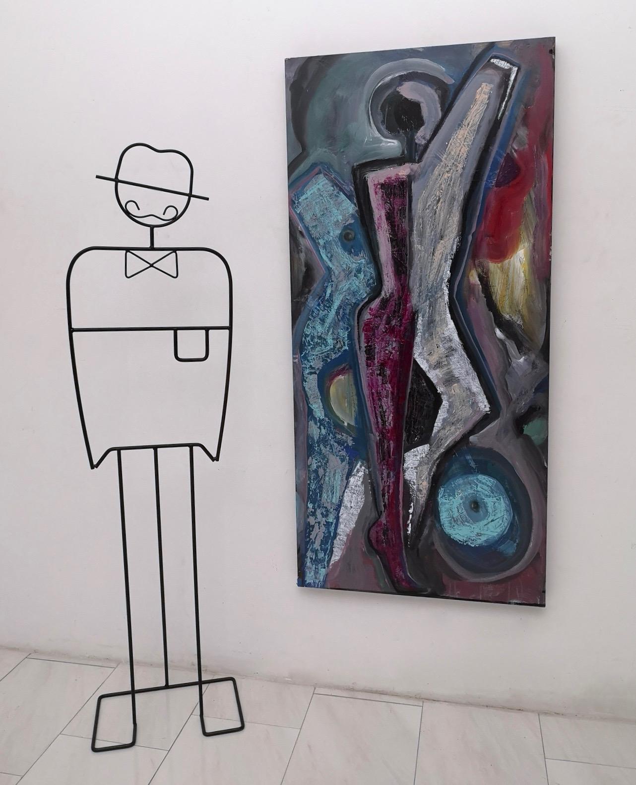 „Figura“ von Enzio Wenk, 2019 – Acryl auf Holzplatte, Neoexpressionismus im Angebot 1