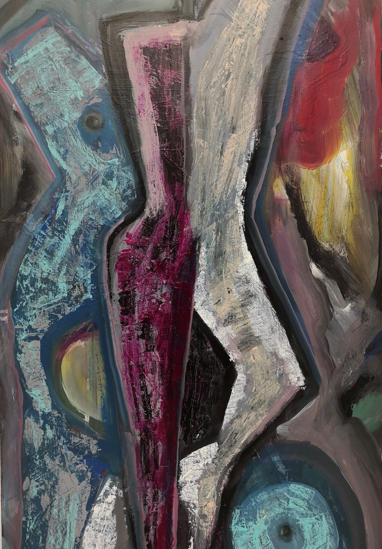 „Figura“ von Enzio Wenk, 2019 – Acryl auf Holzplatte, Neoexpressionismus im Angebot 8