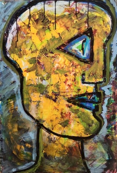 "Grande Testa" by E. Wenk, 2021 - Acrylic on Canvas, Figurative NeoExpressionism