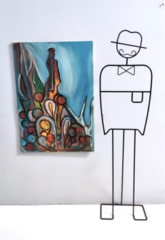 "Il cantore del bosco" de E. Wenk, 2023 - Acrílico sobre lienzo, Neoexpresionismo