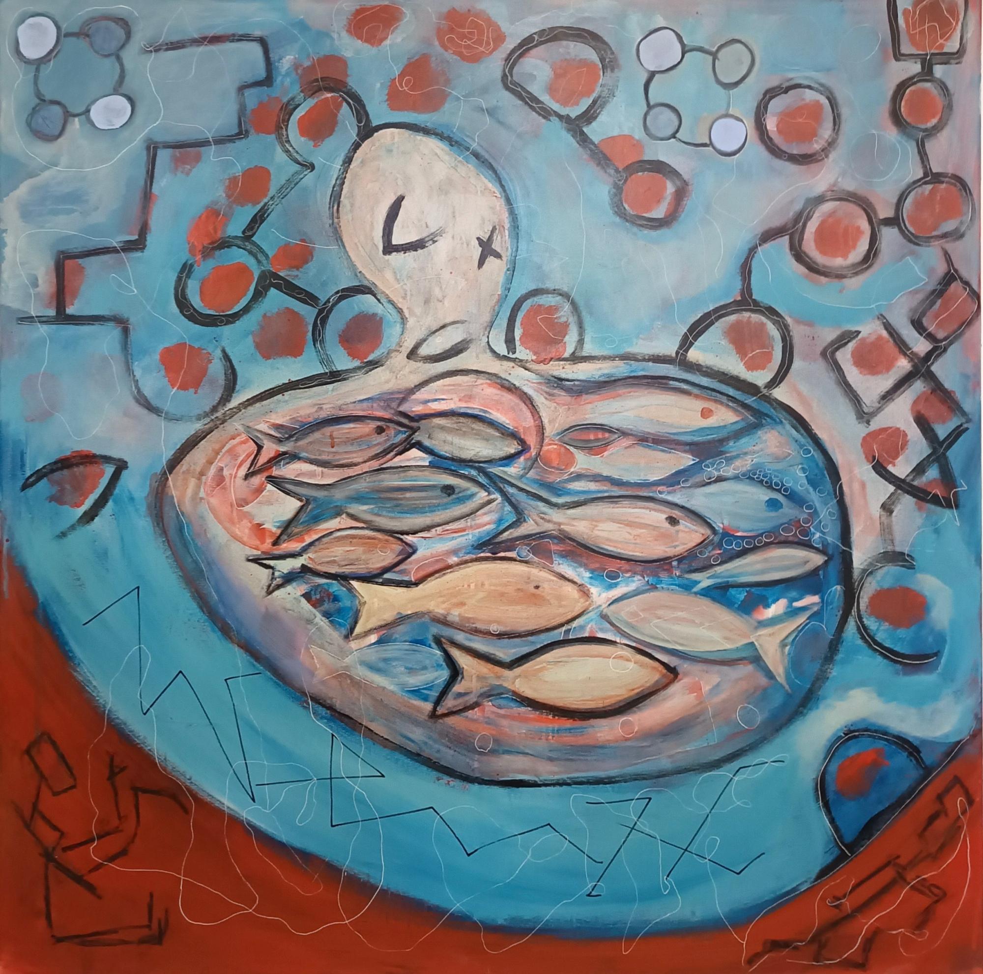 Translated title: "The sea inside".

Acrylic paint on canvas. 

