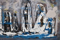 "Il motivo di un viaggio" by Enzio Wenk, 2006- Acrylic on Metal, Urban Landscape