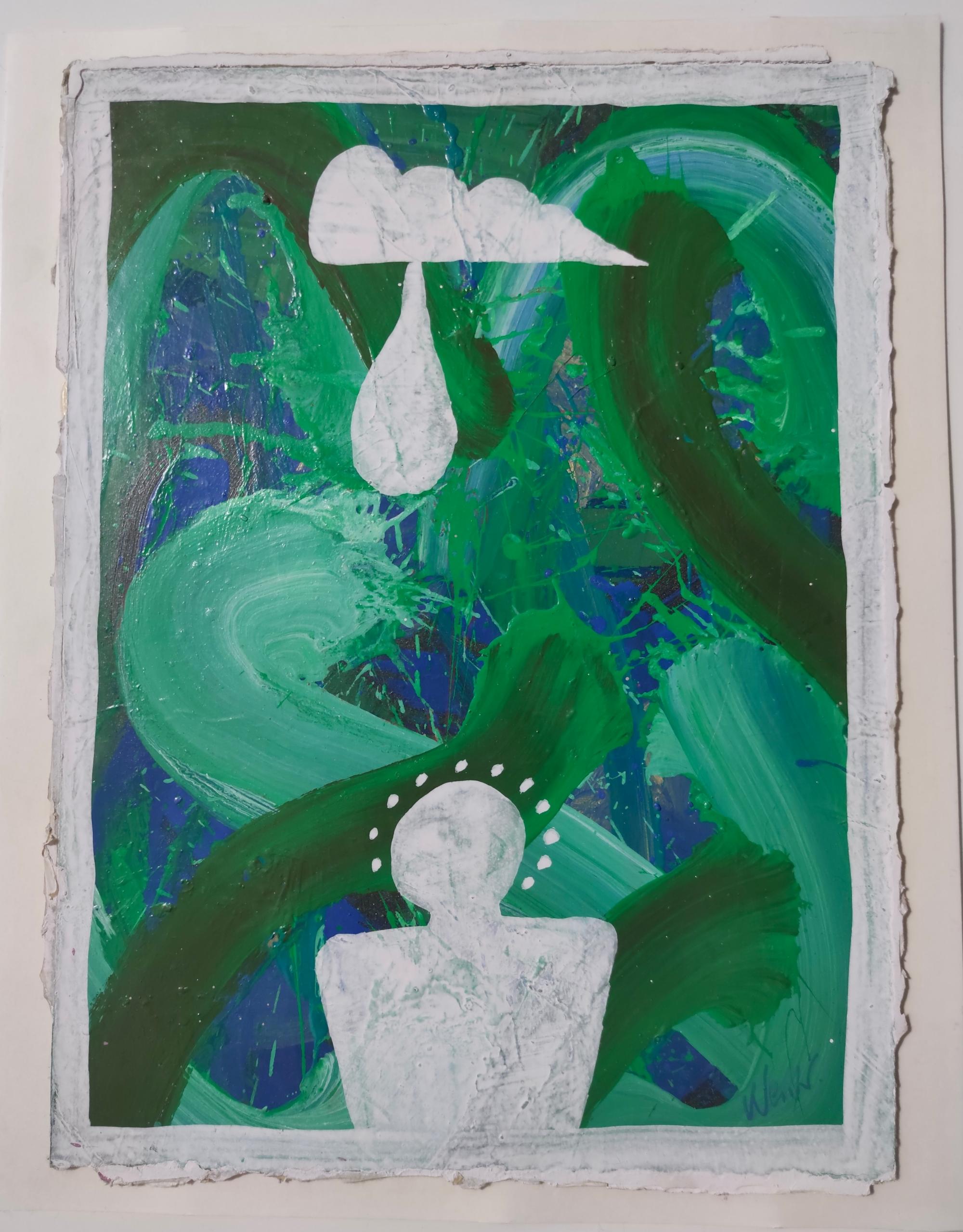 „La parabola dell''acqua“ von Enzio Wenk, 2010- Acryl auf Karton, Neoexpressionismus im Angebot 1