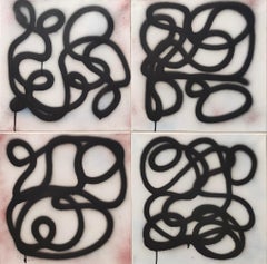« Macro micro » d'Enzio Wenk, 2022- Polyptyque acrylique sur toile, néo-expressionnisme