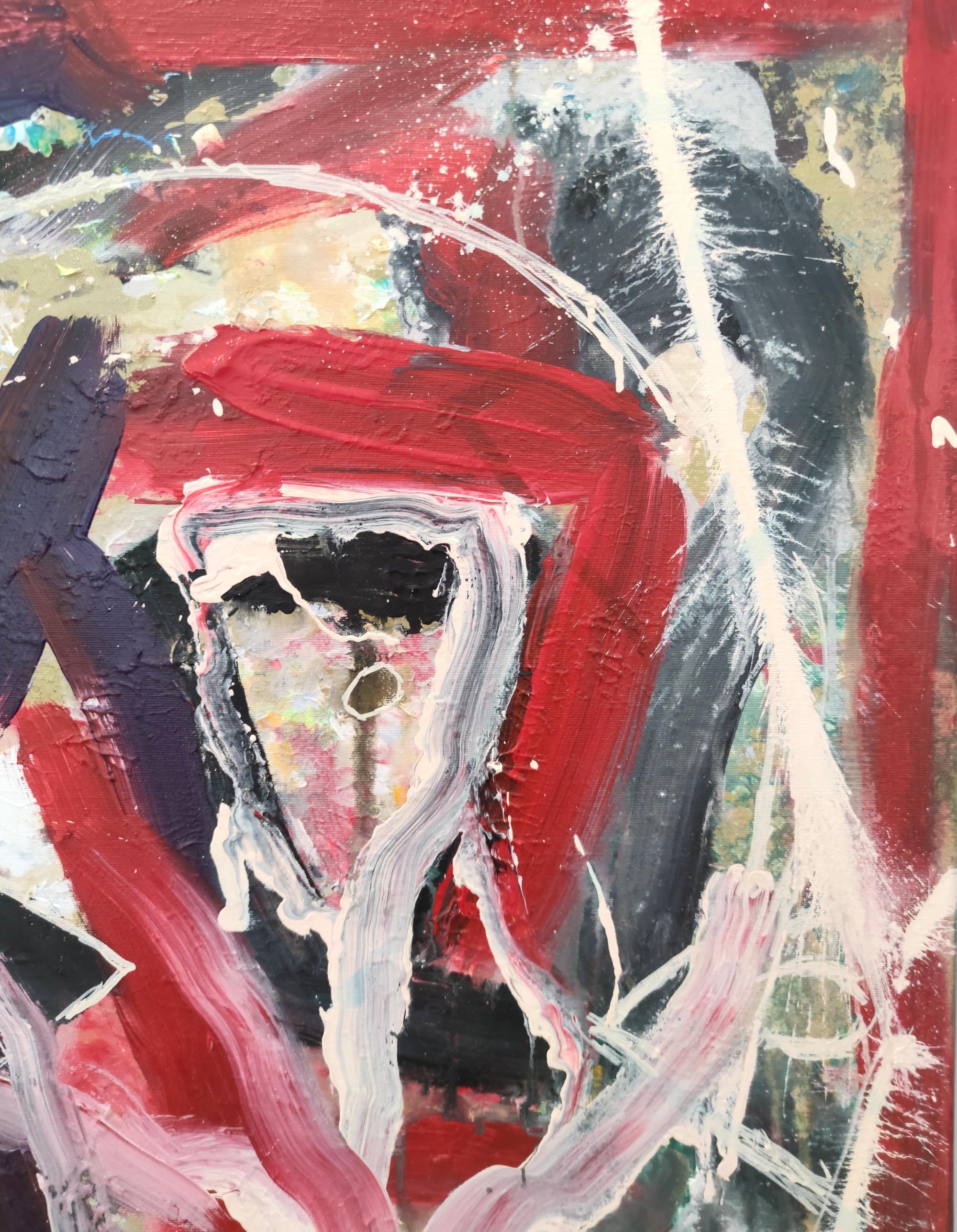 „Maschera“ von E. Wenk, 2023 – Acryl auf Leinwand, Neoexpressionismus im Angebot 5