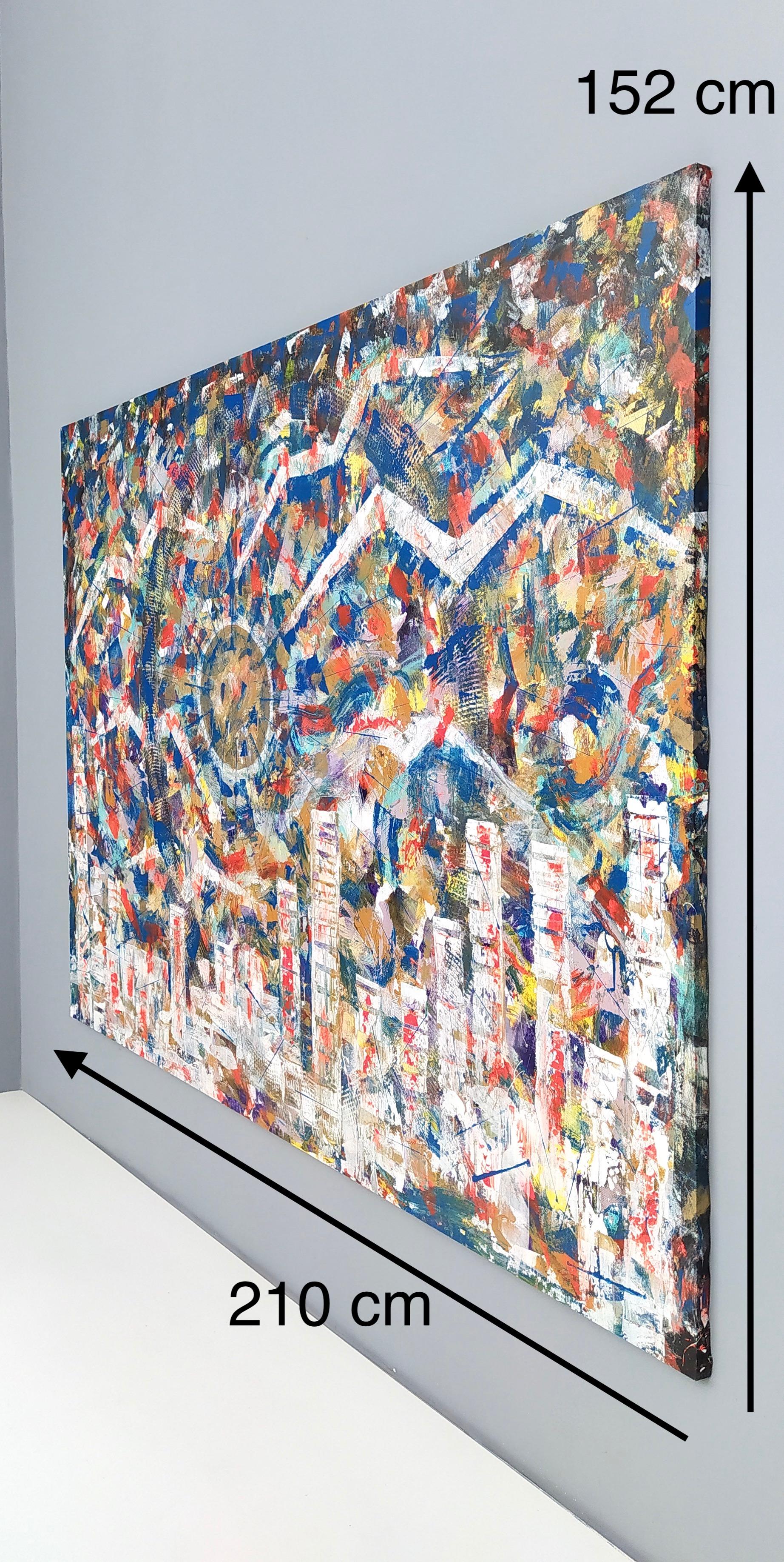 « Paintaggio urbano » d'Enzio Wenk, 2020, acrylique sur toile, néo-expressionnisme  en vente 14