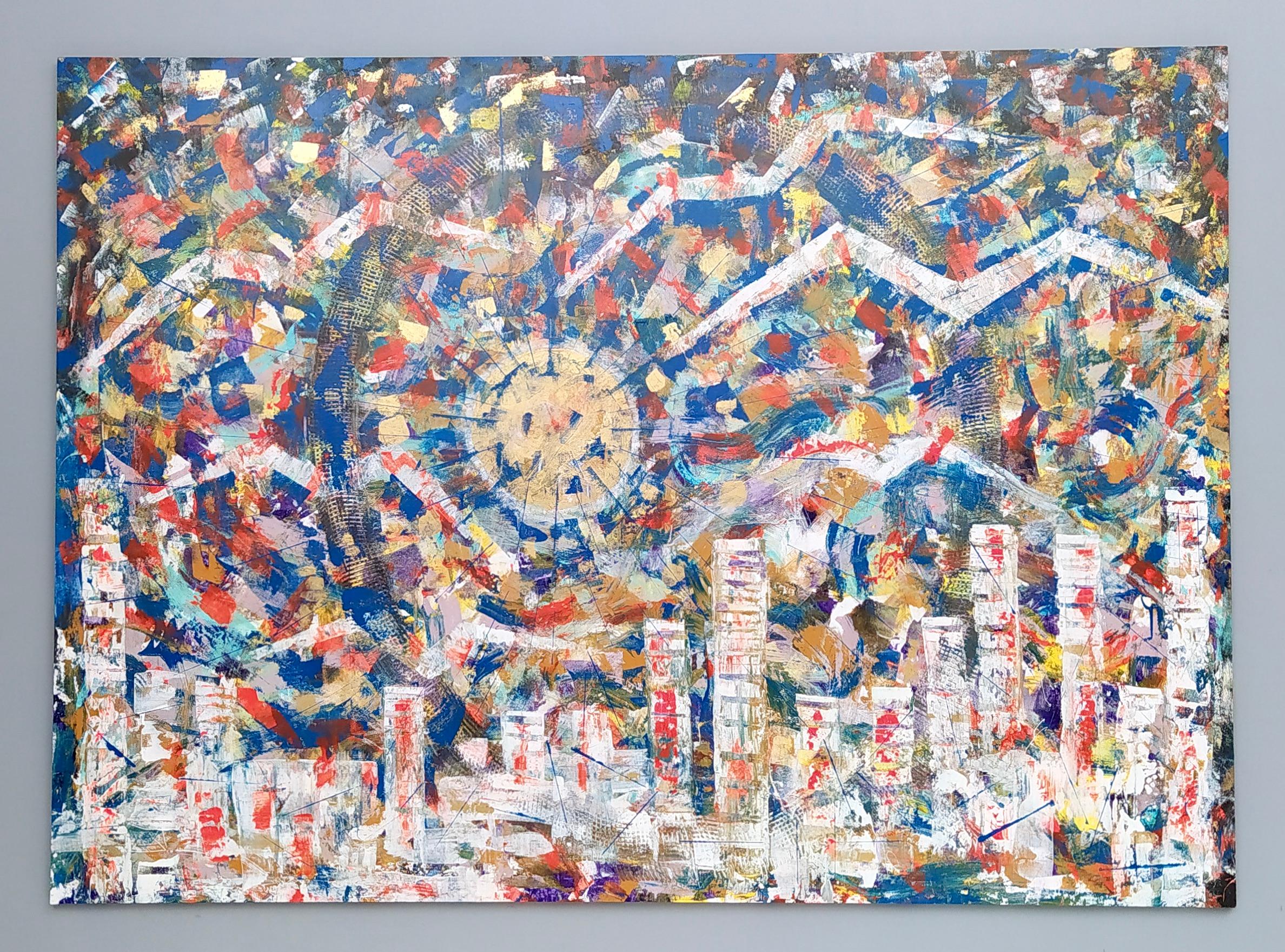 ""Paesaggio urbano" von Enzio Wenk, 2020 - Acryl auf Leinwand, Neo-Expressionismus 