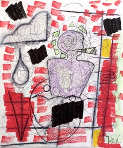 "Rebus" di Enzio Wenk, 2020-2022 - Pittura acrilica e matita su carta, Astratto