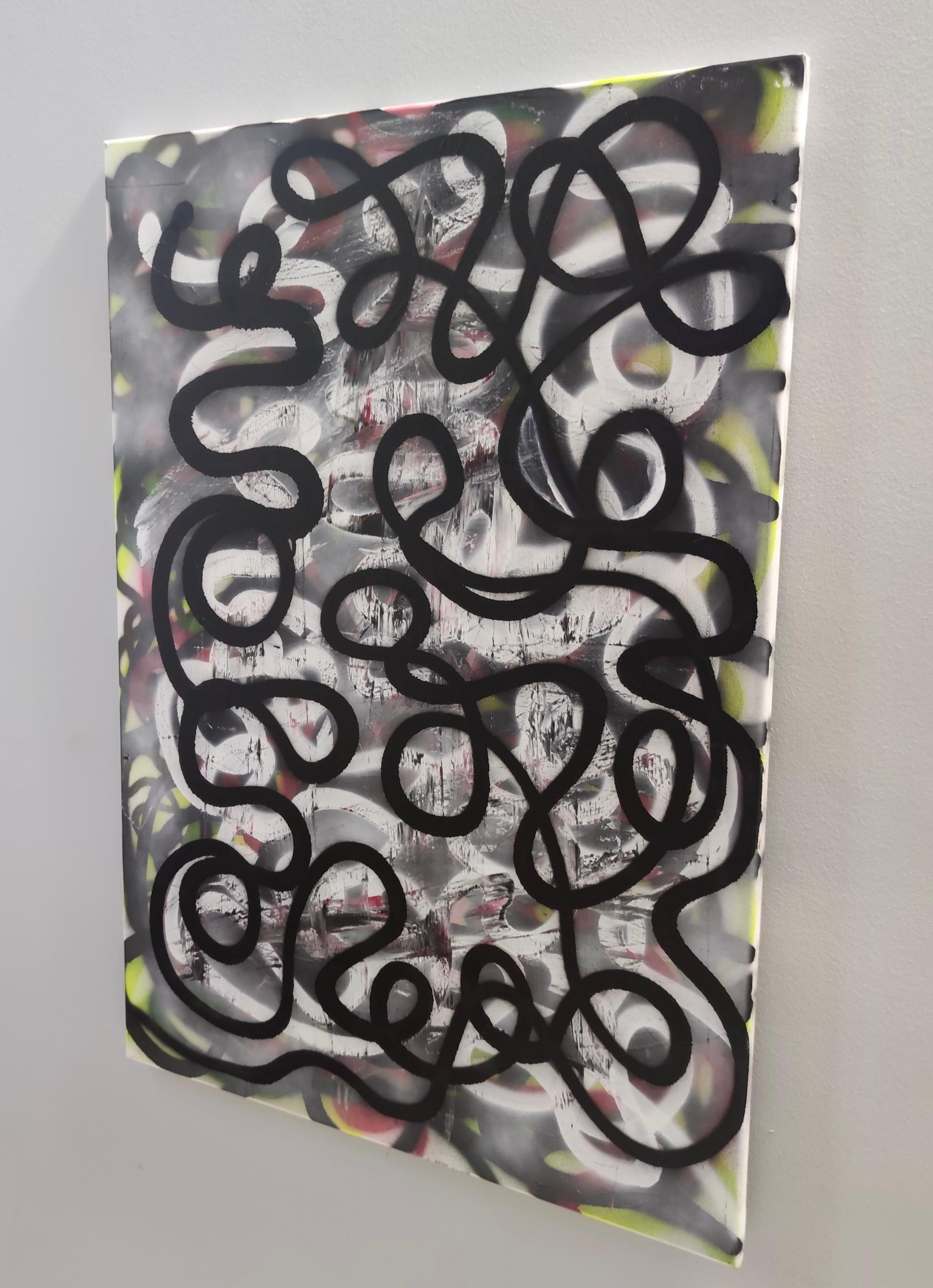„Street Scribble“ von Enzio Wenk, 2022 – Acrylsprühfarbe auf Leinwand, Neoexpressionismus im Angebot 1