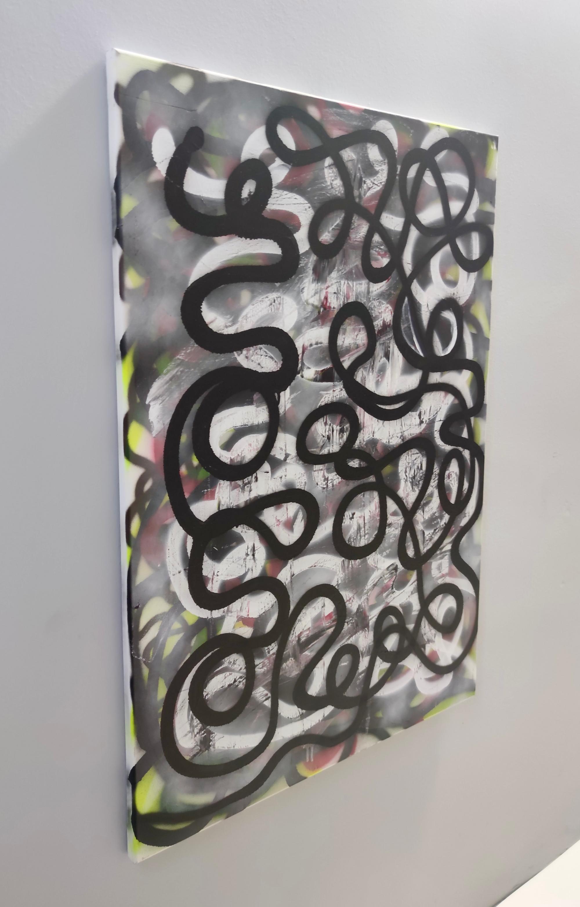 „Street Scribble“ von Enzio Wenk, 2022 – Acrylsprühfarbe auf Leinwand, Neoexpressionismus im Angebot 2