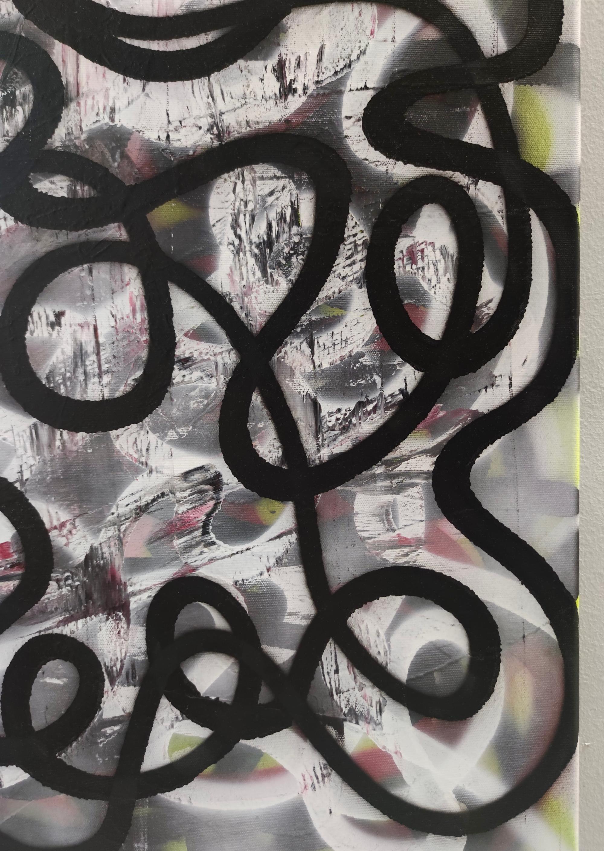 „Street Scribble“ von Enzio Wenk, 2022 – Acrylsprühfarbe auf Leinwand, Neoexpressionismus im Angebot 5