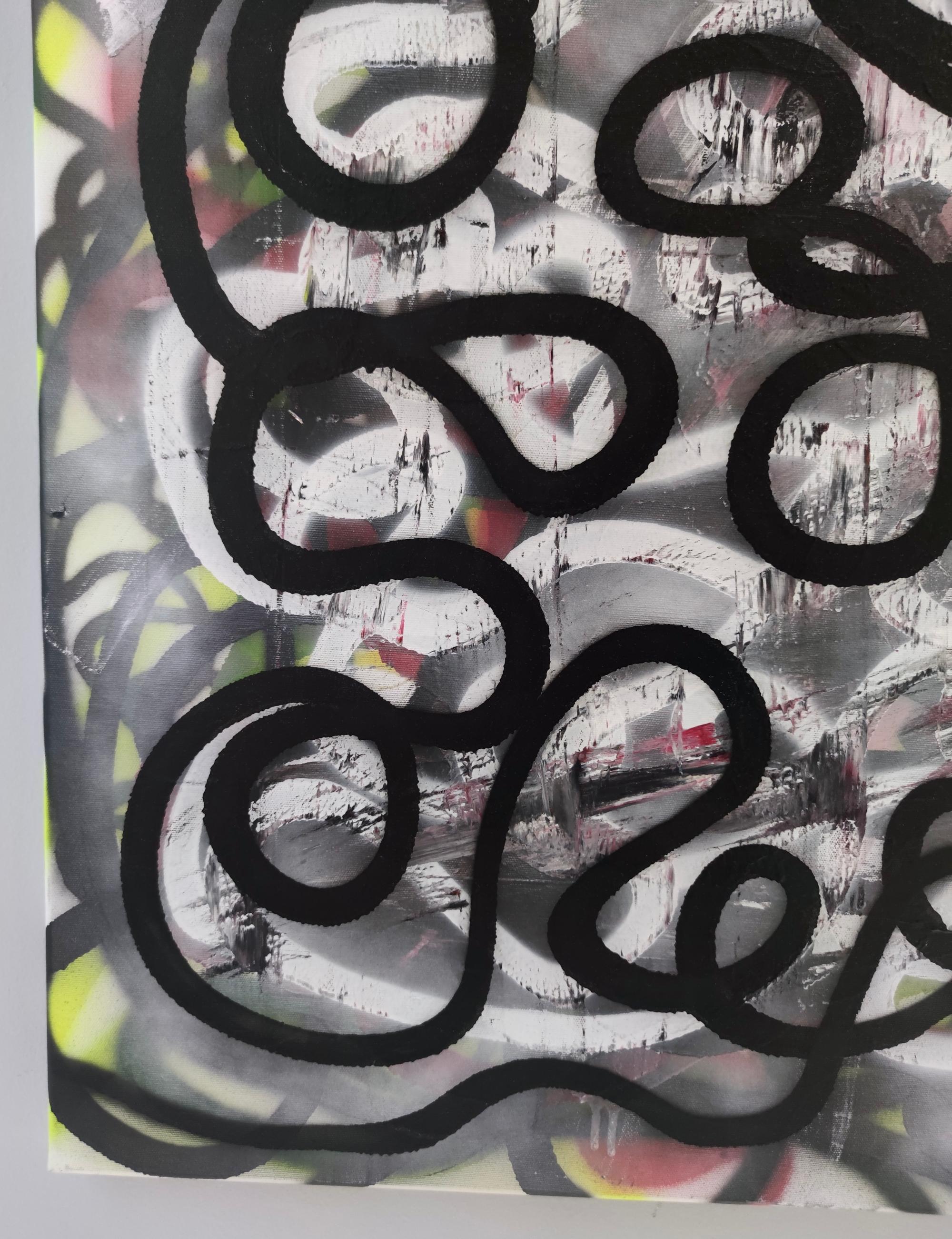 „Street Scribble“ von Enzio Wenk, 2022 – Acrylsprühfarbe auf Leinwand, Neoexpressionismus im Angebot 7