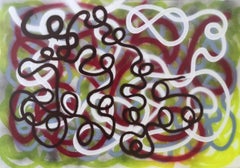 „Street Scribble“ von Enzio Wenk, 2022 – Acrylsprühfarbe auf Leinwand, Neoexpressionismus
