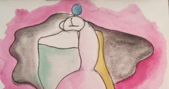 "Sulle onde" de E. Wenk, 2020-22- Acuarela y lápiz, figurativo abstracto