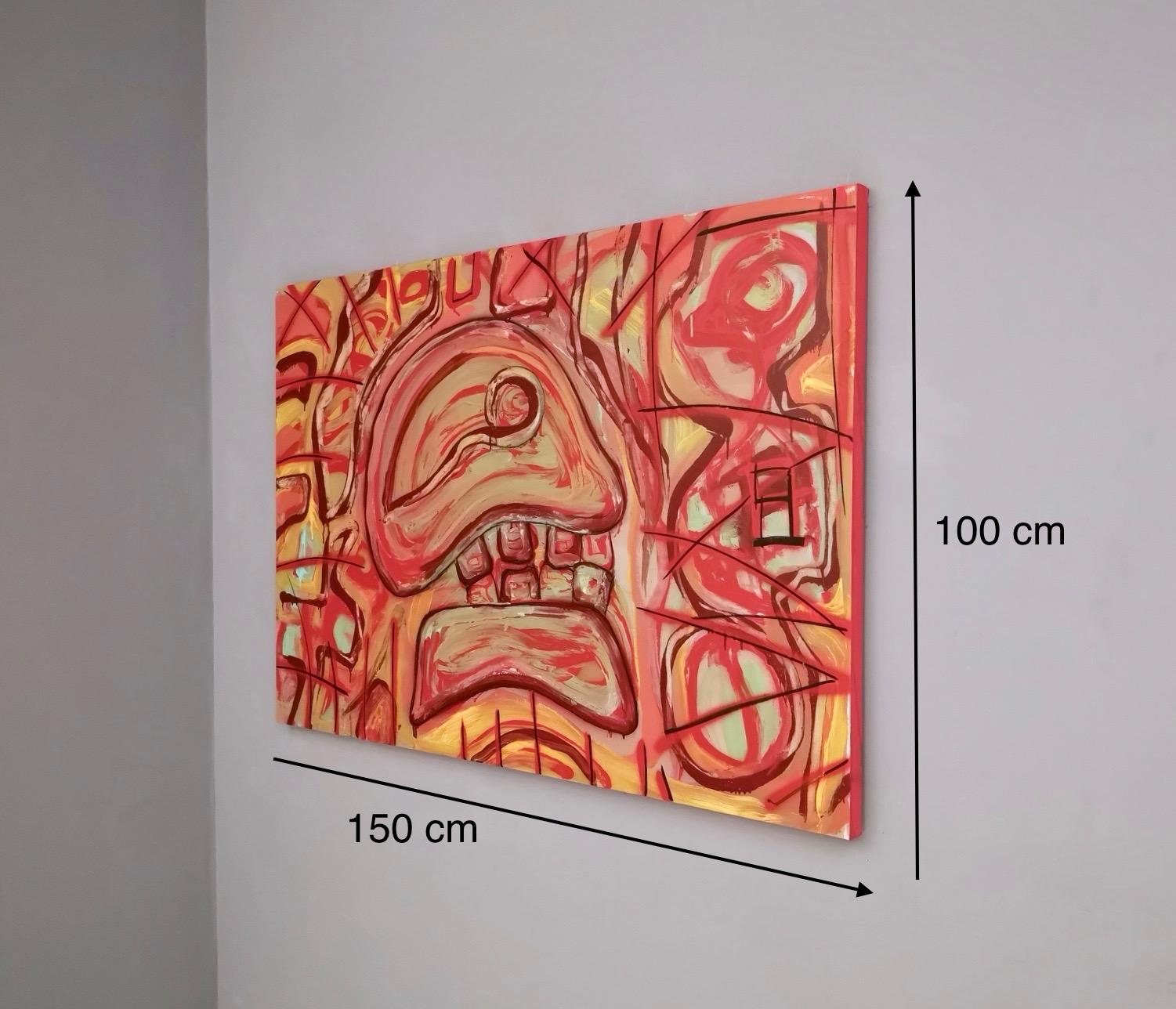 „Teschio Rosso“ von Enzio Wenk, Acryl auf Leinwand, Neoexpressionismus, 2019 im Angebot 10