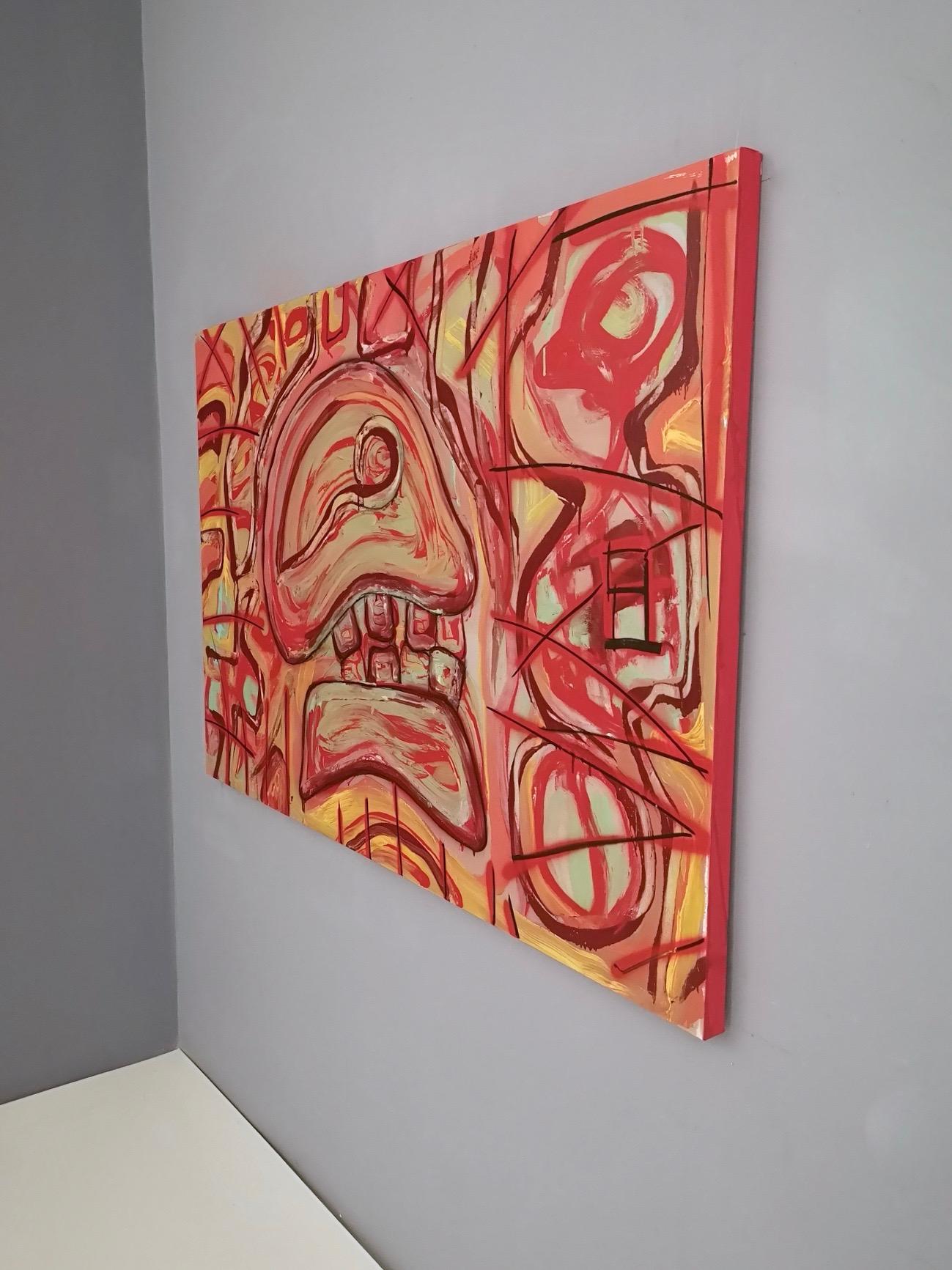 „Teschio Rosso“ von Enzio Wenk, Acryl auf Leinwand, Neoexpressionismus, 2019 im Angebot 3
