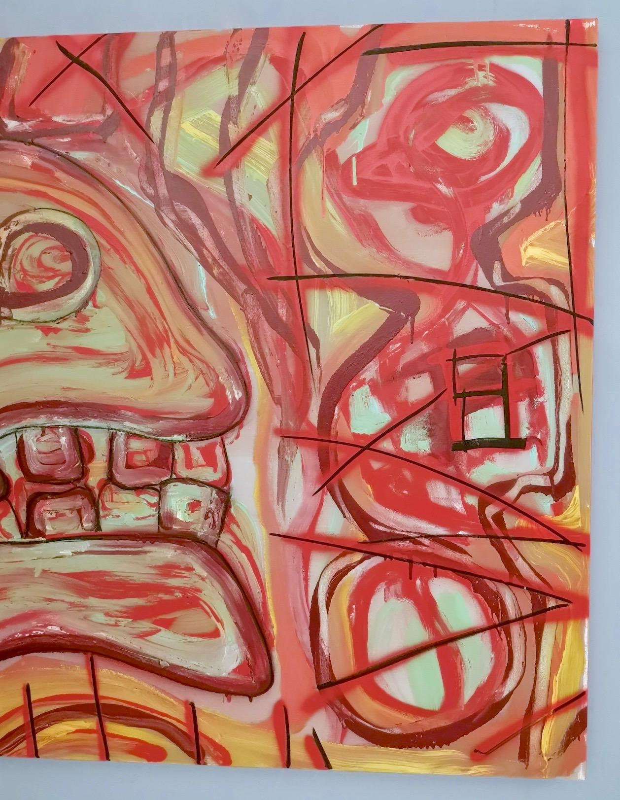 „Teschio Rosso“ von Enzio Wenk, Acryl auf Leinwand, Neoexpressionismus, 2019 im Angebot 6