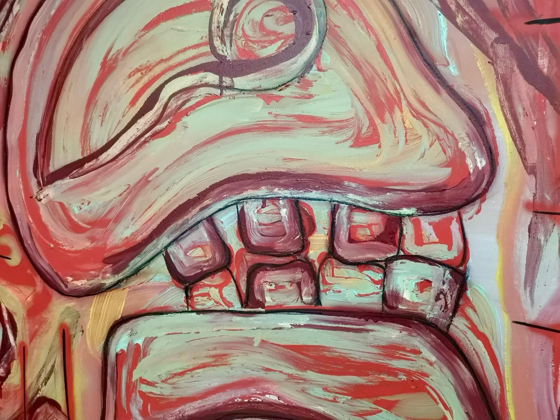 „Teschio Rosso“ von Enzio Wenk, Acryl auf Leinwand, Neoexpressionismus, 2019 im Angebot 7