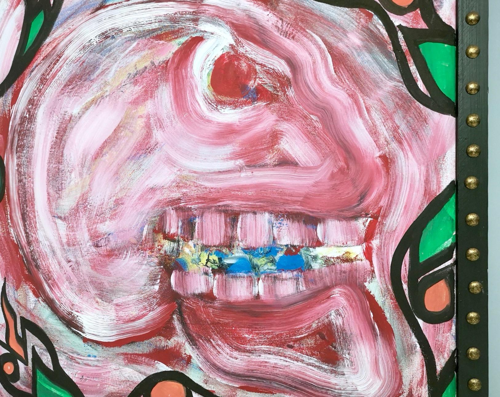 „Teschio Tropicale“ von Enzio Wenk, 2019 – Acryl auf Leinwand, Neoexpressionismus im Angebot 5