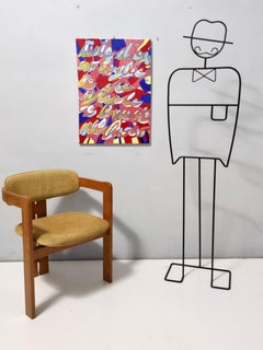 "Testa d'asino" by Enzio Wenk, 2010 - Acrylic on Canvas,  Colorful Words