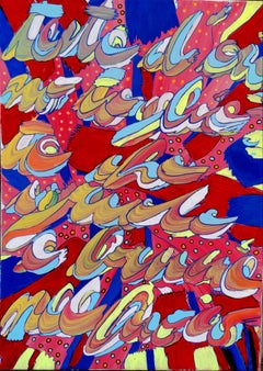 "Testa d'asino" by Enzio Wenk, 2010 - Acrylic on Canvas,  Colorful Words