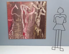 "Una figura con albero, toro e bambino" by Enzio Wenk, 2020 - Neo-Expressionism