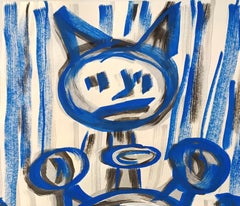 Untitled by E. Wenk, 2020 - 2021 - Black and Blue Acrylic, NeoExpressionism