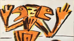 Untitled by E. Wenk, 2020 - 2021 - Orange and Yellow Acrylic, NeoExpressionism