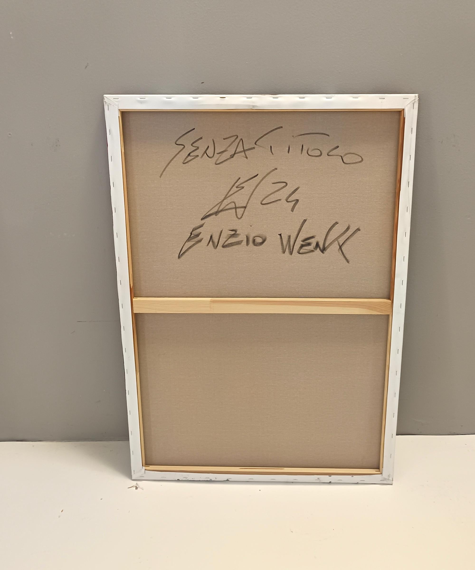 Sin título de E. Wenk, 2024 - Acrílico negro, rojo y azulado, Neoexpresionismo en venta 1