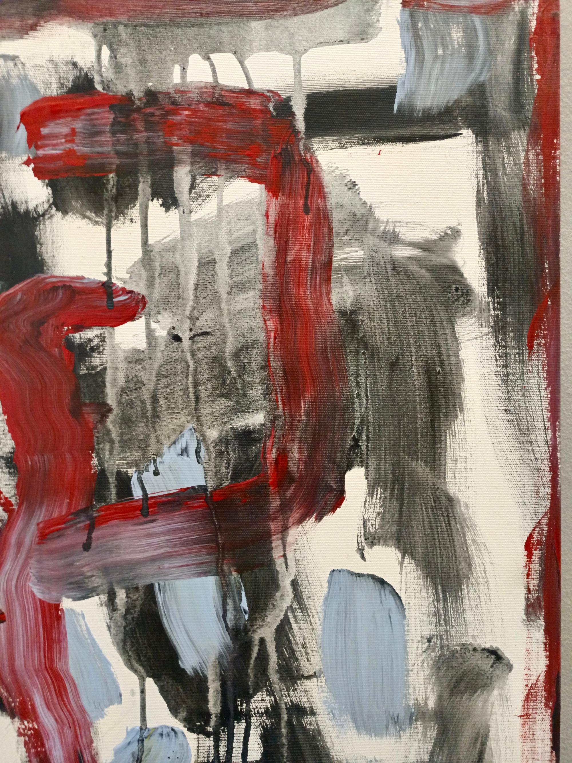 Sin título de E. Wenk, 2024 - Acrílico negro, rojo y azulado, Neoexpresionismo en venta 2
