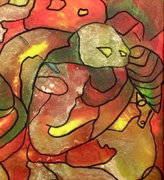 Senza titolo di Enzio Wenk, 2017 - Pittura acrilica su masonite, Espressionismo astratto