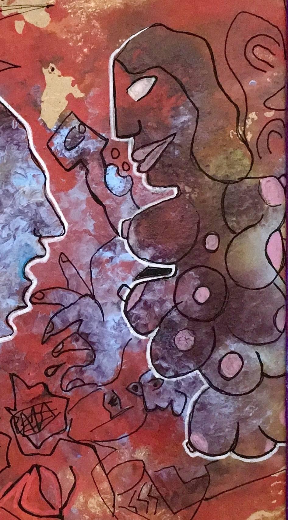 Senza titolo di Enzio Wenk, 2017 - Pittura acrilica su masonite, Espressionismo astratto in vendita 1