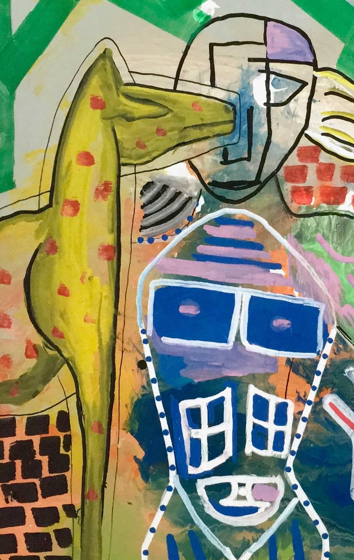 Senza titolo di Enzio Wenk, 2017 - Pittura acrilica su masonite, Espressionismo astratto in vendita 1