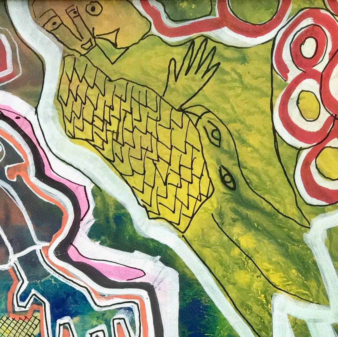 Senza titolo di Enzio Wenk, 2017 - Pittura acrilica su masonite, Espressionismo astratto in vendita 1