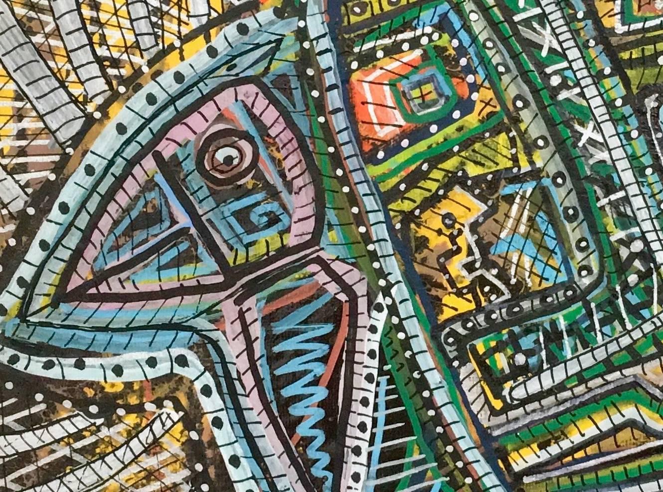 Senza titolo di Enzio Wenk, 2017 - Pittura acrilica su masonite, Espressionismo astratto in vendita 1