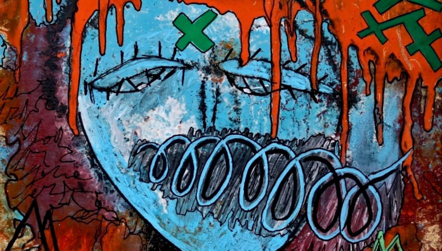 Senza titolo di Enzio Wenk, 2017 - Pittura acrilica su masonite, Espressionismo astratto in vendita 2