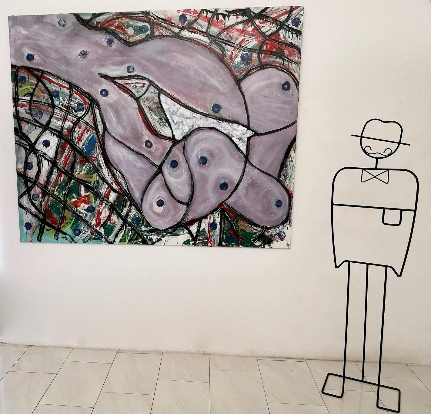 Senza titolo di Enzio Wenk, 2019 - Smalto acrilico su tela, neo-espressionismo in vendita 1