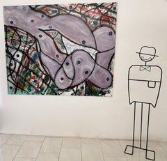 Untitled by Enzio Wenk, 2019 - Acrylic Enamel on Canvas, Neo-Expressionism