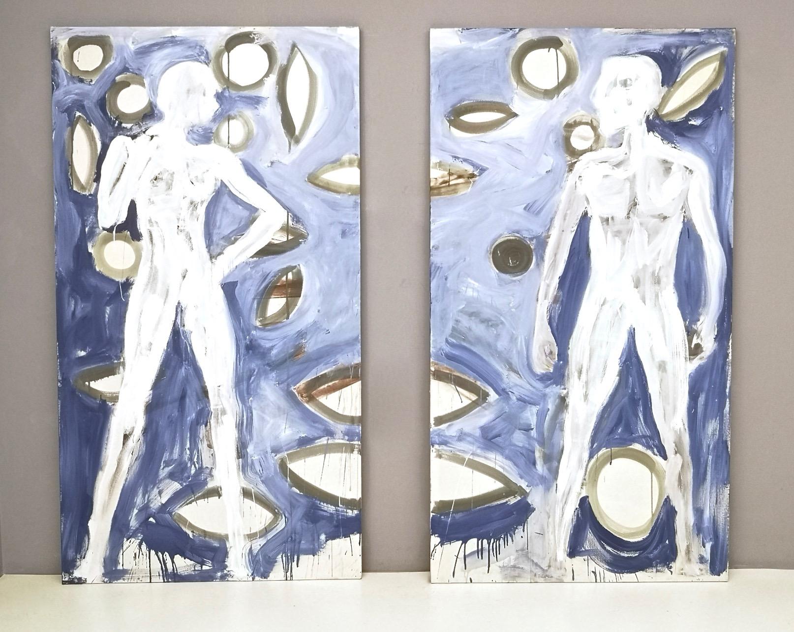 Untitled by Enzio Wenk, 2019 - Acrylic on Canvas, Diptych, Neo-Expressionism For Sale 2