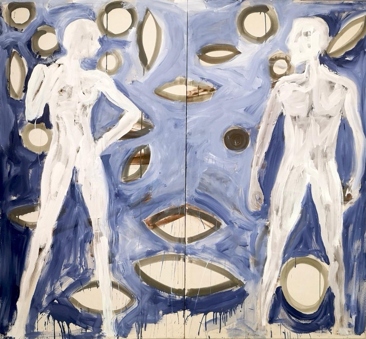 Ohne Titel von Enzio Wenk, 2019 – Acryl auf Leinwand, Diptychon, Neoexpressionismus