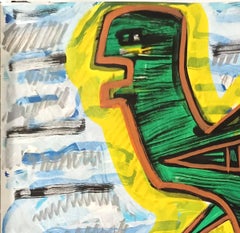 Untitled by Enzio Wenk, 2020-2021 -Acrylic on Paper, Abstract, NeoExpressionism