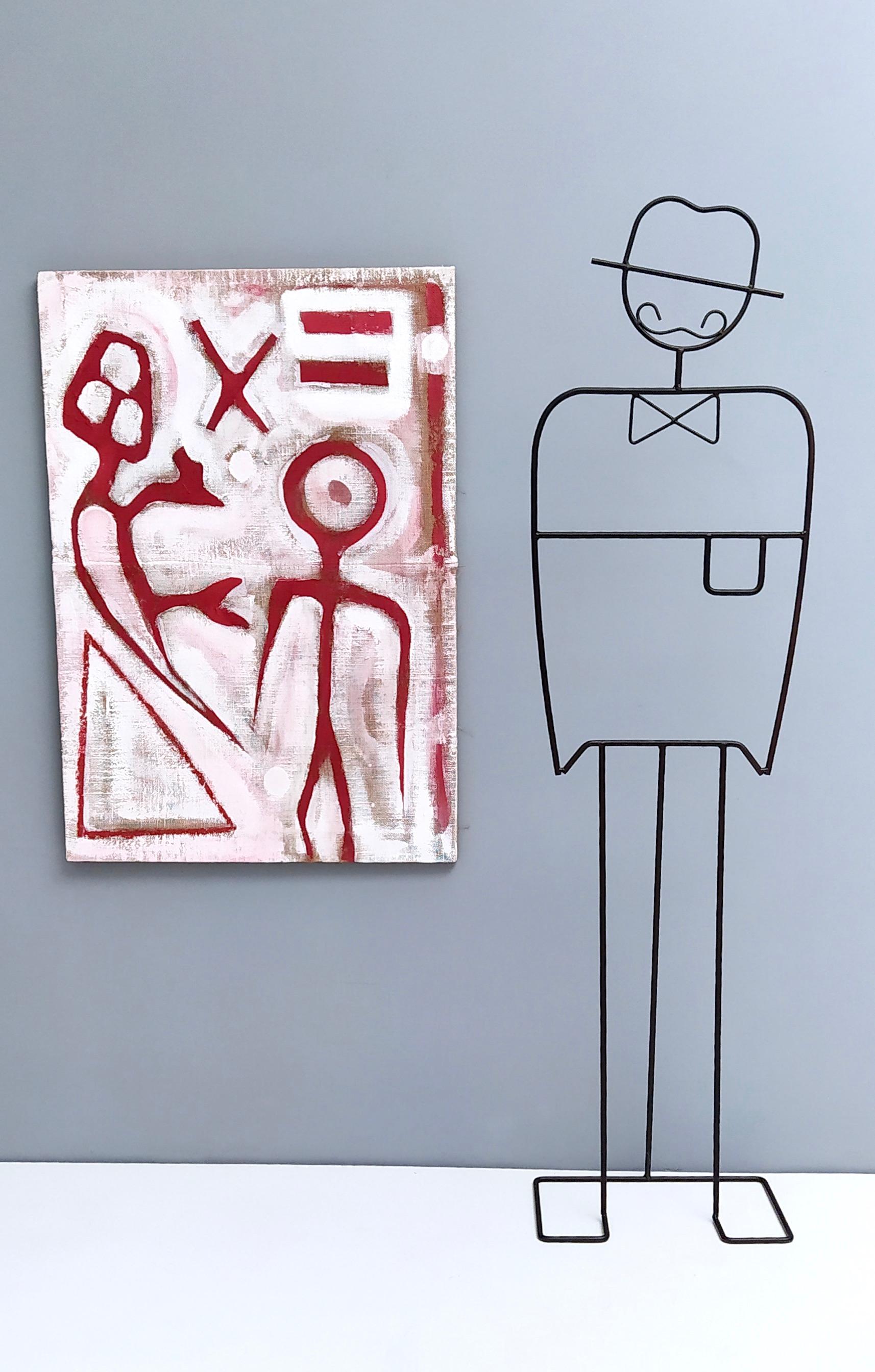 Ohne Titel von Enzio Wenk, 2020  Rote Figuren, Acryl auf Leinwand, Neoexpressionismus im Angebot 1