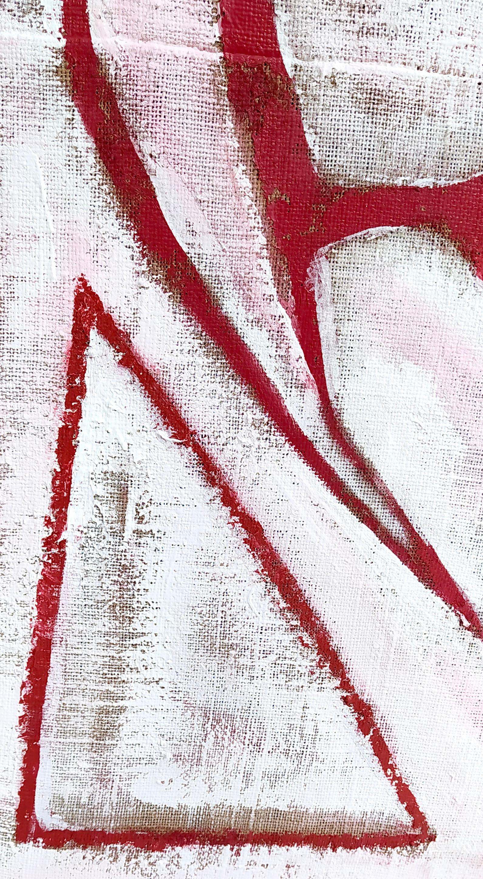 Ohne Titel von Enzio Wenk, 2020  Rote Figuren, Acryl auf Leinwand, Neoexpressionismus im Angebot 5