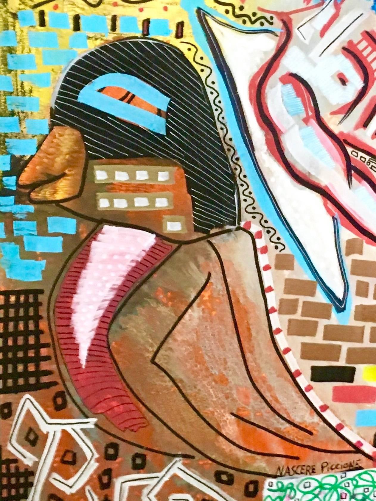 Sans titre - Beige Abstract Painting par Enzio Wenk