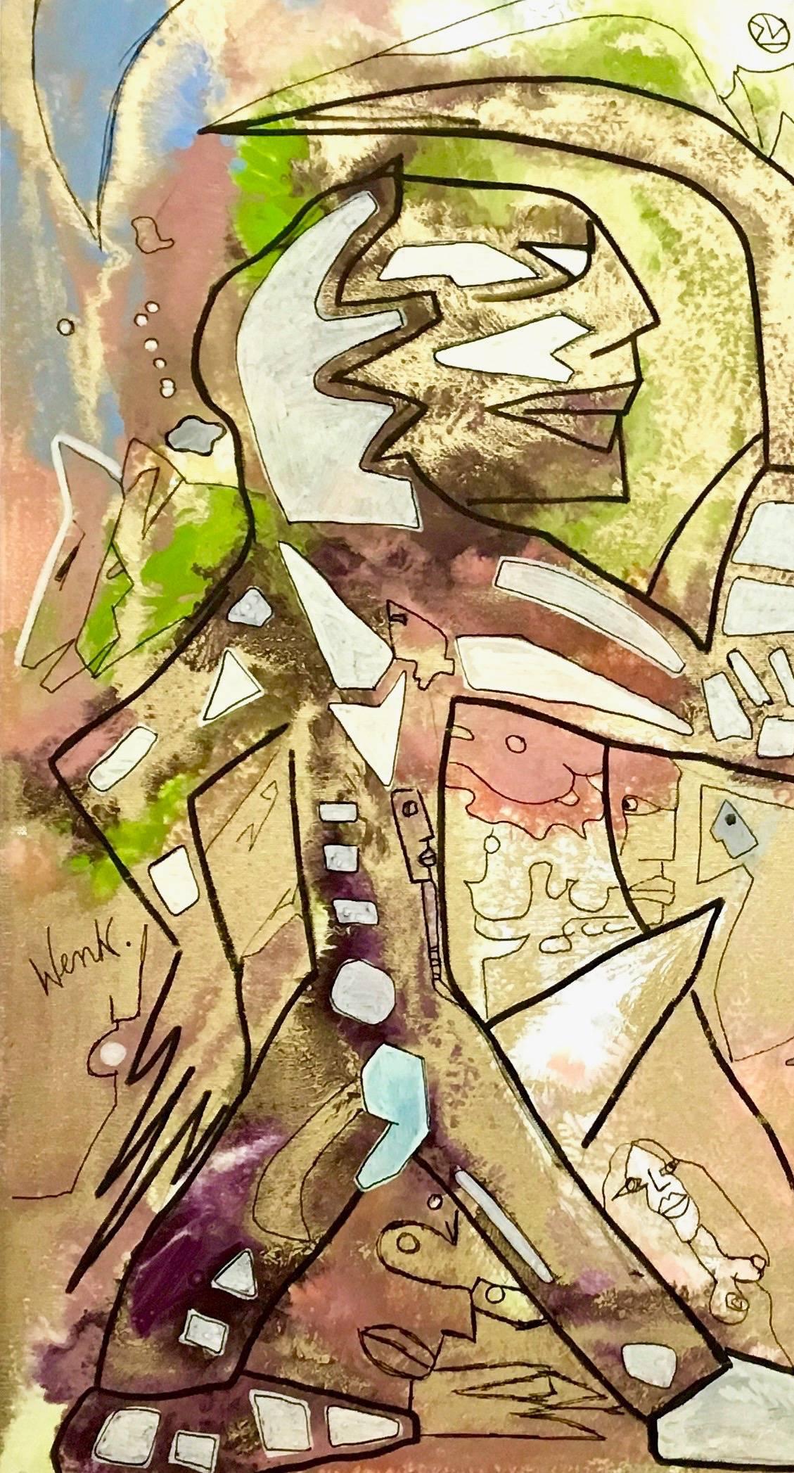 Sans titre - Beige Abstract Painting par Enzio Wenk