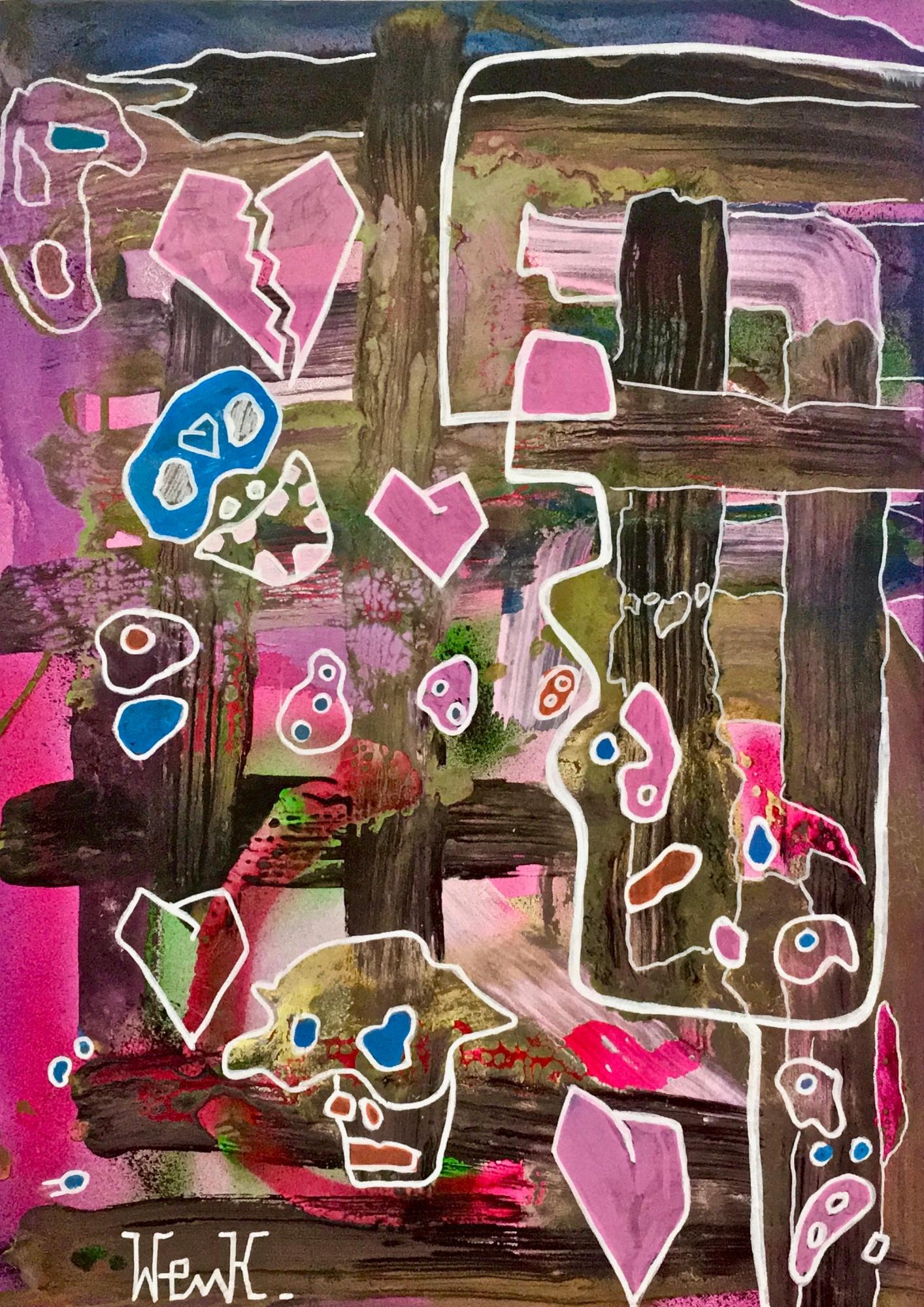 ""Uomo alla finestra (Sbarre)" von Enzio Wenk, 2018- Acryl, Öl, Expressionismus