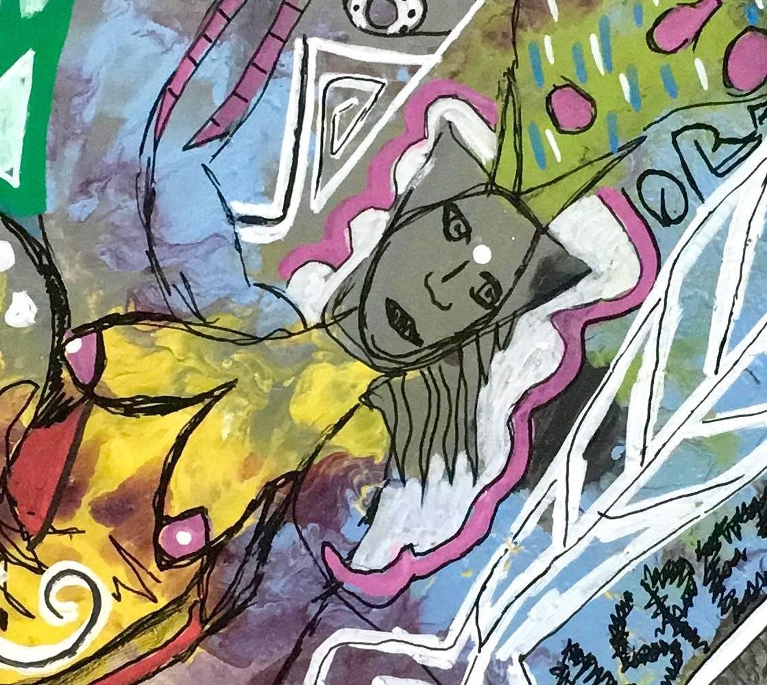 Senza titolo di Enzio Wenk, 2017 - Pittura acrilica su masonite, neo-espressionismo in vendita 1