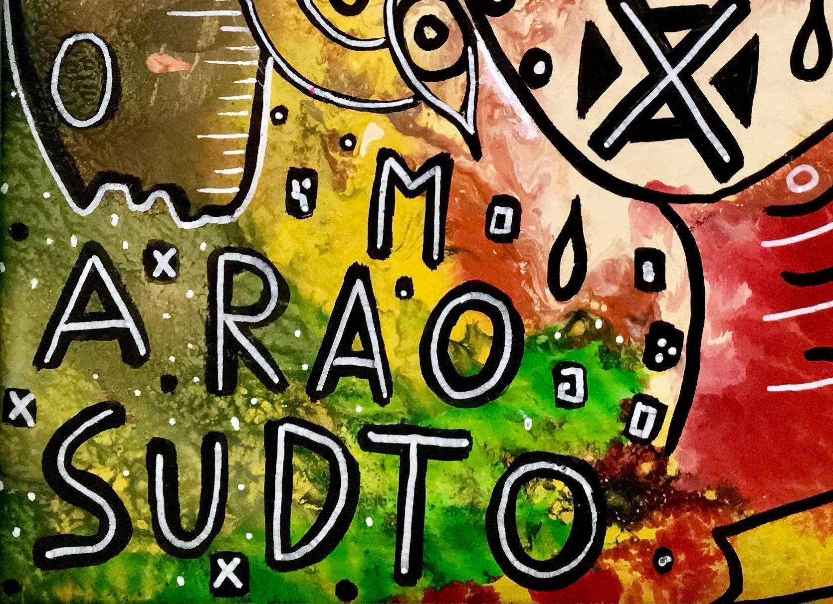 Senza titolo di Enzio Wenk, 2017 - Pittura acrilica su masonite, neo-espressionismo in vendita 2