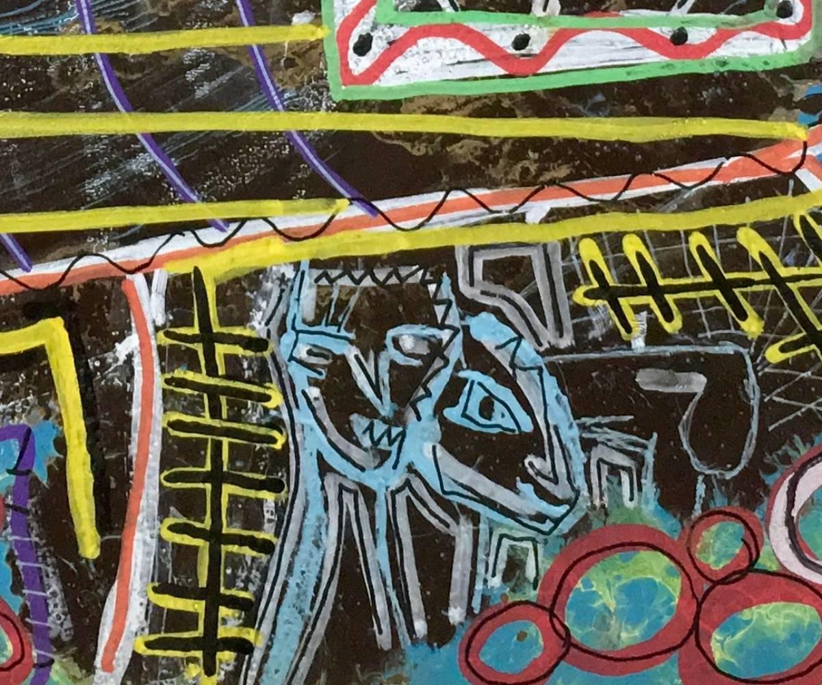 Senza titolo di Enzio Wenk, 2017 - Pittura acrilica su masonite, Espressionismo astratto in vendita 2